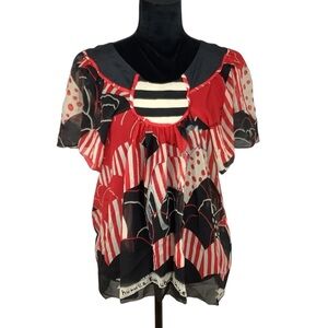 TSUMORI CHISATO SILK TUNIC TOP BLOUSE